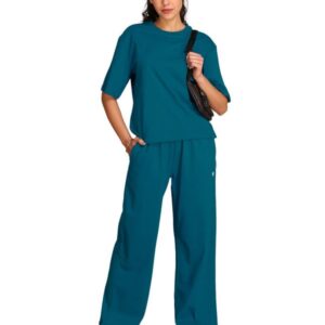 Women Pure Cotton Boxy Fit Co-Ord Set | Casual Summer Outfit for Women | T-Shirt and Trouser Set | Airport Look Casual Wear | Loose Fit Everyday Outfit